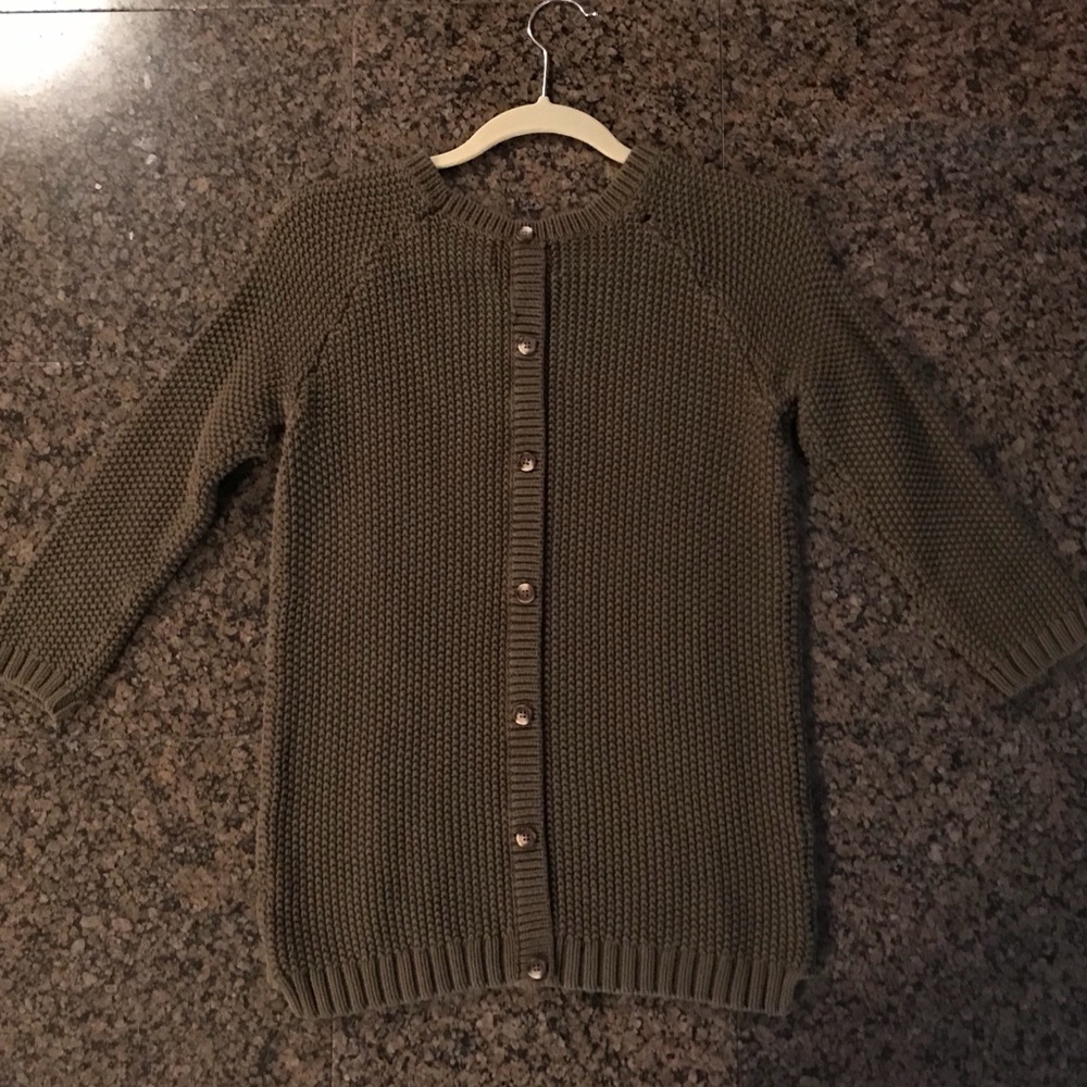 Cynthia Rowley green cable-knit sweater top - Picture 5 of 5